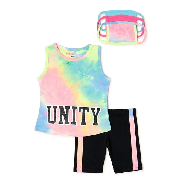 Toddler/Girl and Bike Shorts Dreamstar Girls' 4-Piece Short Set Super Soft T-Shirt/Tank Top Toddler/Girl and Bike Shorts Dreamstar Girls' 4-Piece Short Set Super Soft T-Shirt/Tank Top
